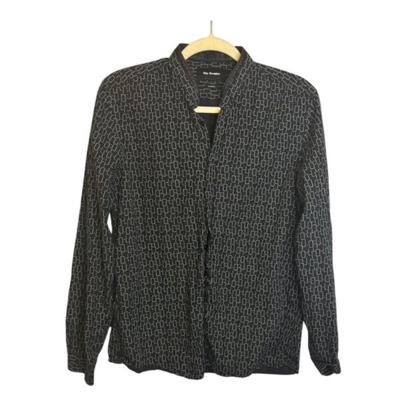 The Kooples Shirt Men's Size Small Geometric Shapes Button Down Black‎ White - Picture 1 of 5
